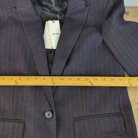 ME+EM Wool Blend Pinstripe Boyfriend Blazer - Picture 7 of 15
